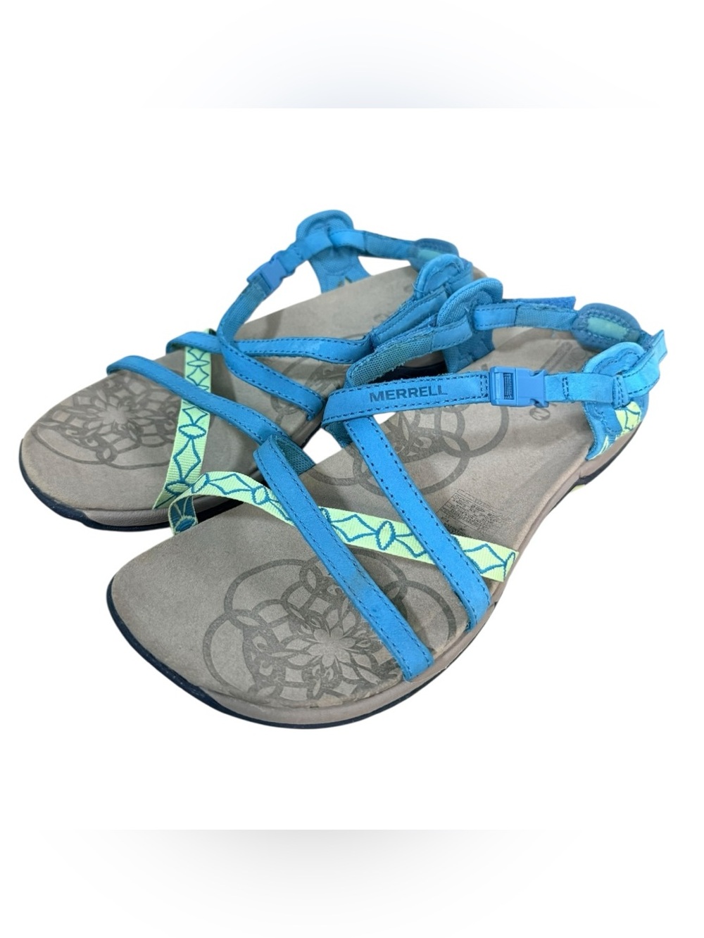 Merrell Terran Lattice II Sandals Women’s 10 Blue Comfort Hiking Walking Travel